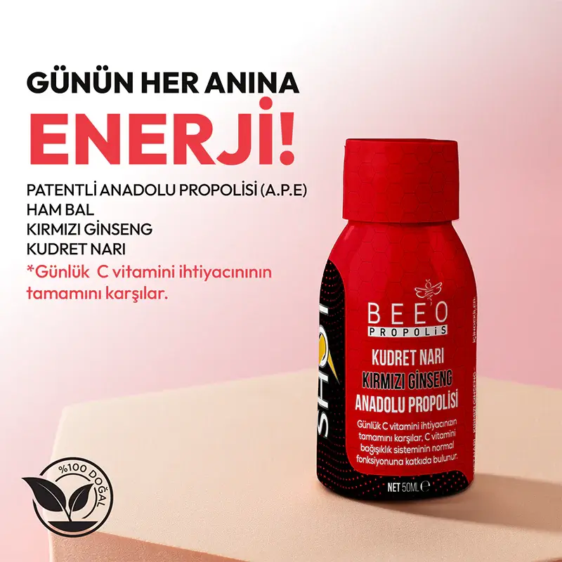 BEEO Kudret Narı Ginseng Propolis Shot 12`li 5.webp