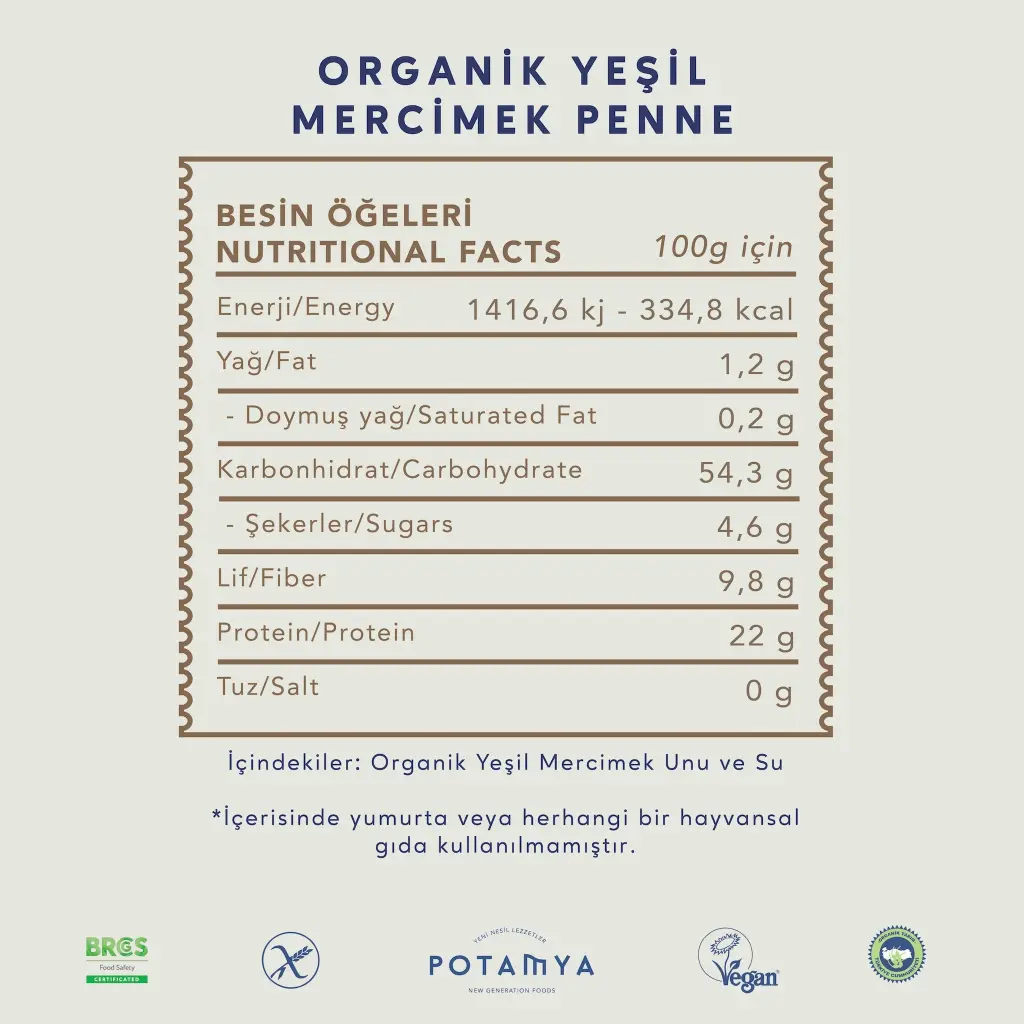 Glutensiz Yeşil Mercimek Penne Makarna 2.webp