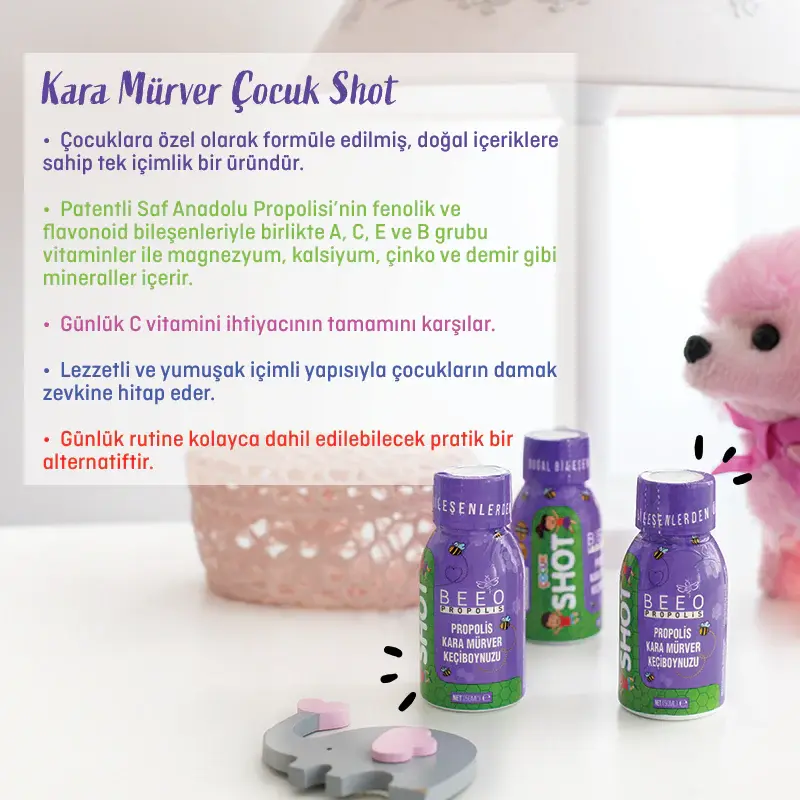 BEEO Kara Mürver Çocuk Shot 12'li 9.webp