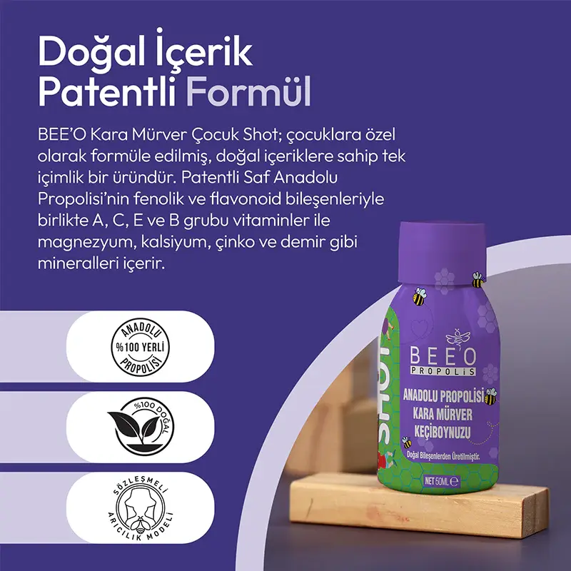 BEEO Kara Mürver Çocuk Shot 12'li 3.webp