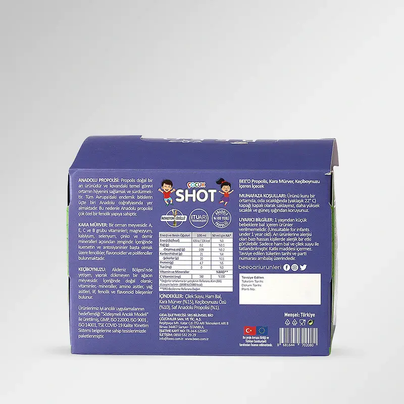 BEEO Kara Mürver Çocuk Shot 12'li 2.webp