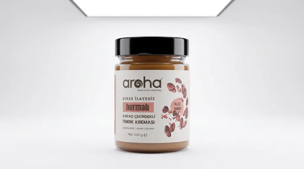 Hurmalı Kakao Çekirdekli Fındık Kreması (Şeker İlavesiz) 320 Gr. - Aroha 