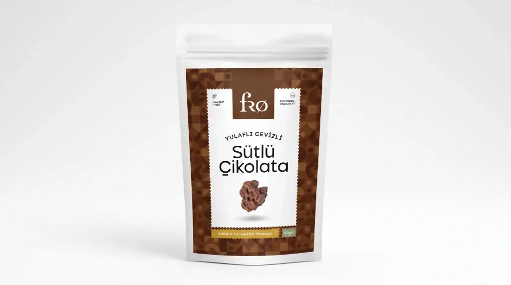 Yulaflı Cevizli Sütlü Çikolata (Glutensiz) 50 Gr. -Fro