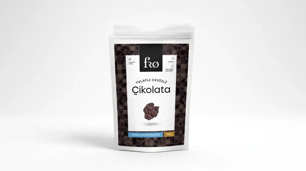 Yulaflı Cevizli Sütlü Çikolata (Glutensiz) 50 Gr. -Fro