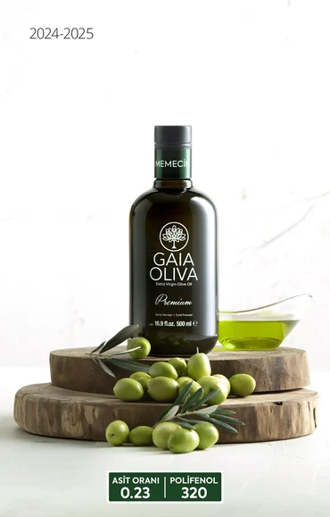 GAİA OLİVA MEMECİK 500 ML ERKEN HASAT NATÜREL SIZMA ZEYTİNYAĞI