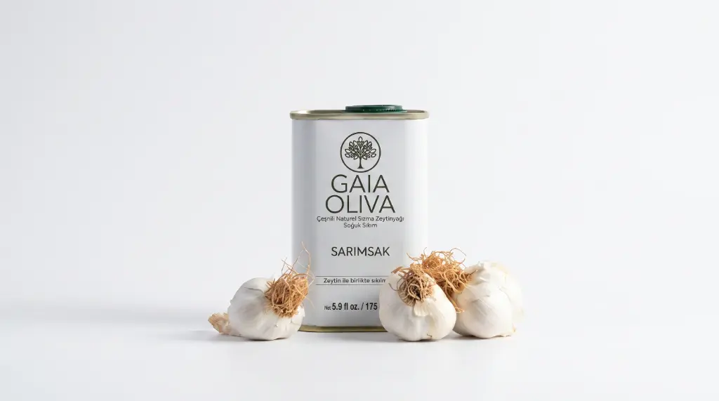 Çeşnili Natürel Sızma Zeytinyağı ( Sarımsak) 175 Ml - Gaia Oliva