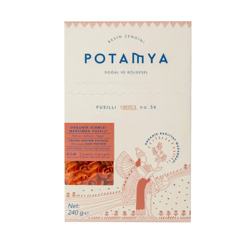 POTAMYA ORGANİC GLUTEN-FREE RED LENTİL FUSİLLİ