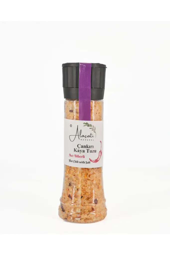 ALAÇATI NATUREL ÇANKIRI ROCK SALT WİTH HOT CHİLİ PEPPER – 370 G
