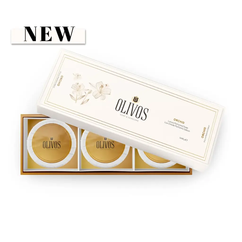 OLİVOS LUXURY ORCHİD SCENTED OLİVE OİL SOAP – 3 × 100 G