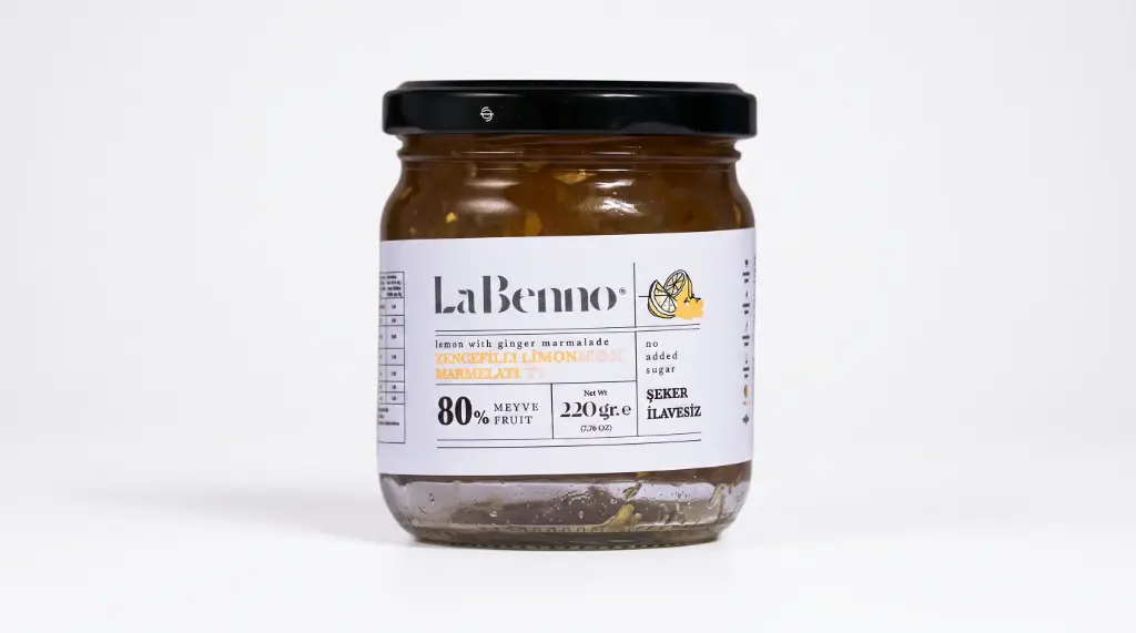Zencefilli Limon Marmelatı (Şeker İlavesiz) 220 Gr. - Atiye Laçin