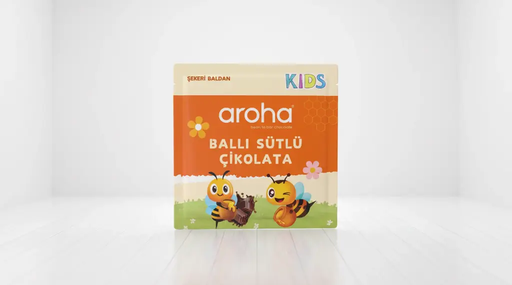 Çocuklar İçin Ballı Sütlü Çikolata 28 Gr.(Şekeri Baldan) - Aroha