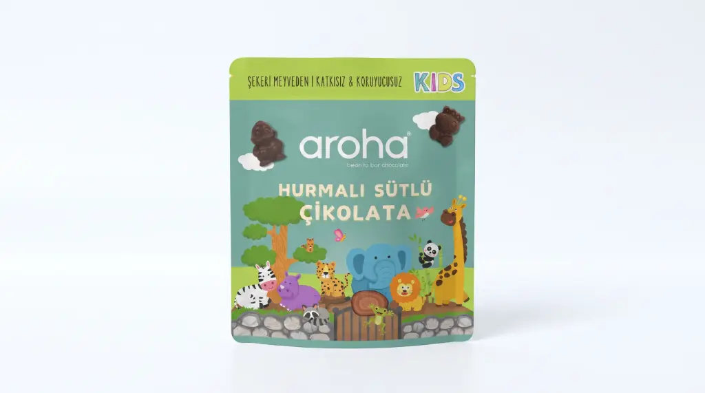 Çocuklar İçin Hurmalı Sütlü Çikolata 45 Gr. (Şekeri Meyveden)- Aroha