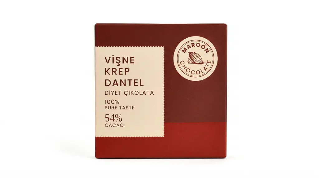 Vişne Krep Dantelli Diyet Çikolata - Maroon