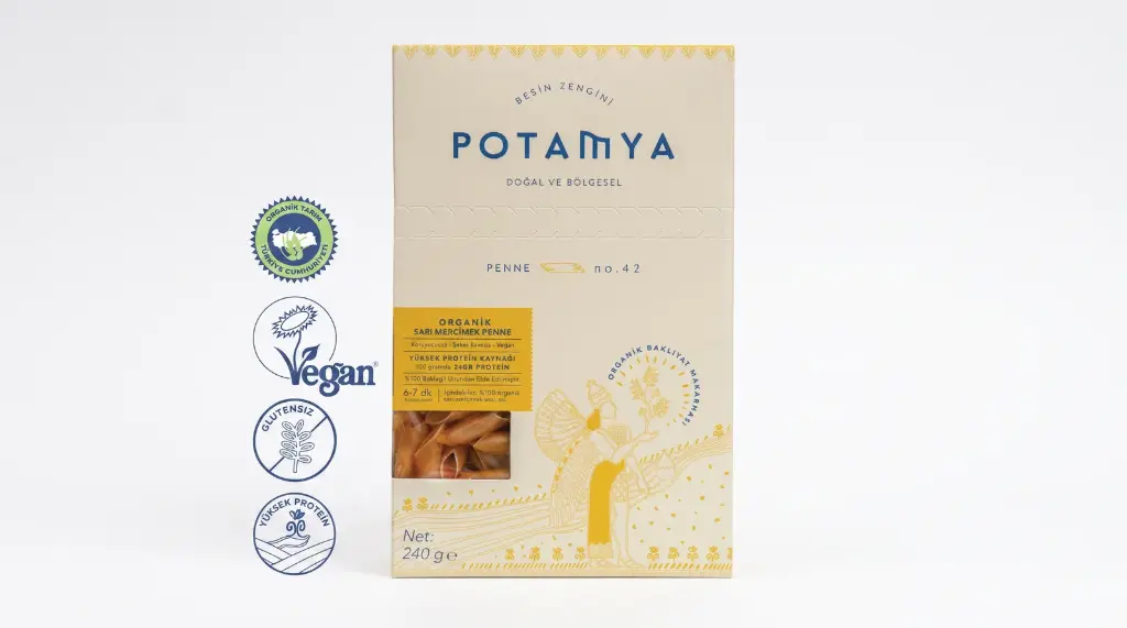POTAMYA ORGANİC GLUTEN-FREE YELLOW LENTİL PENNE