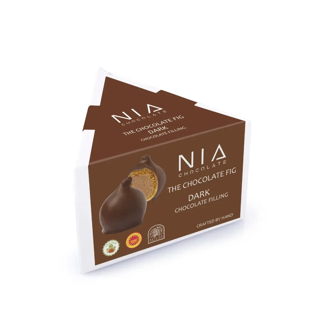 NİA CHOCOLATE ÇİKOLATALI İNCİR - BİTTER - 126 G MİNİ PRİZMA KUTU